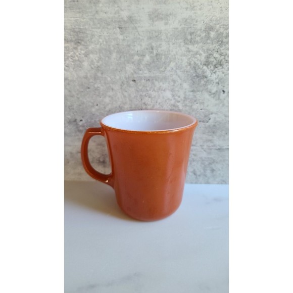 Vintage Pyrex Cup Mug Autumn Harvest Burnt Orange Rust D Handle MW Safe - Picture 4 of 10